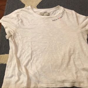 White t shirt somewhat cropped from Abercrombie